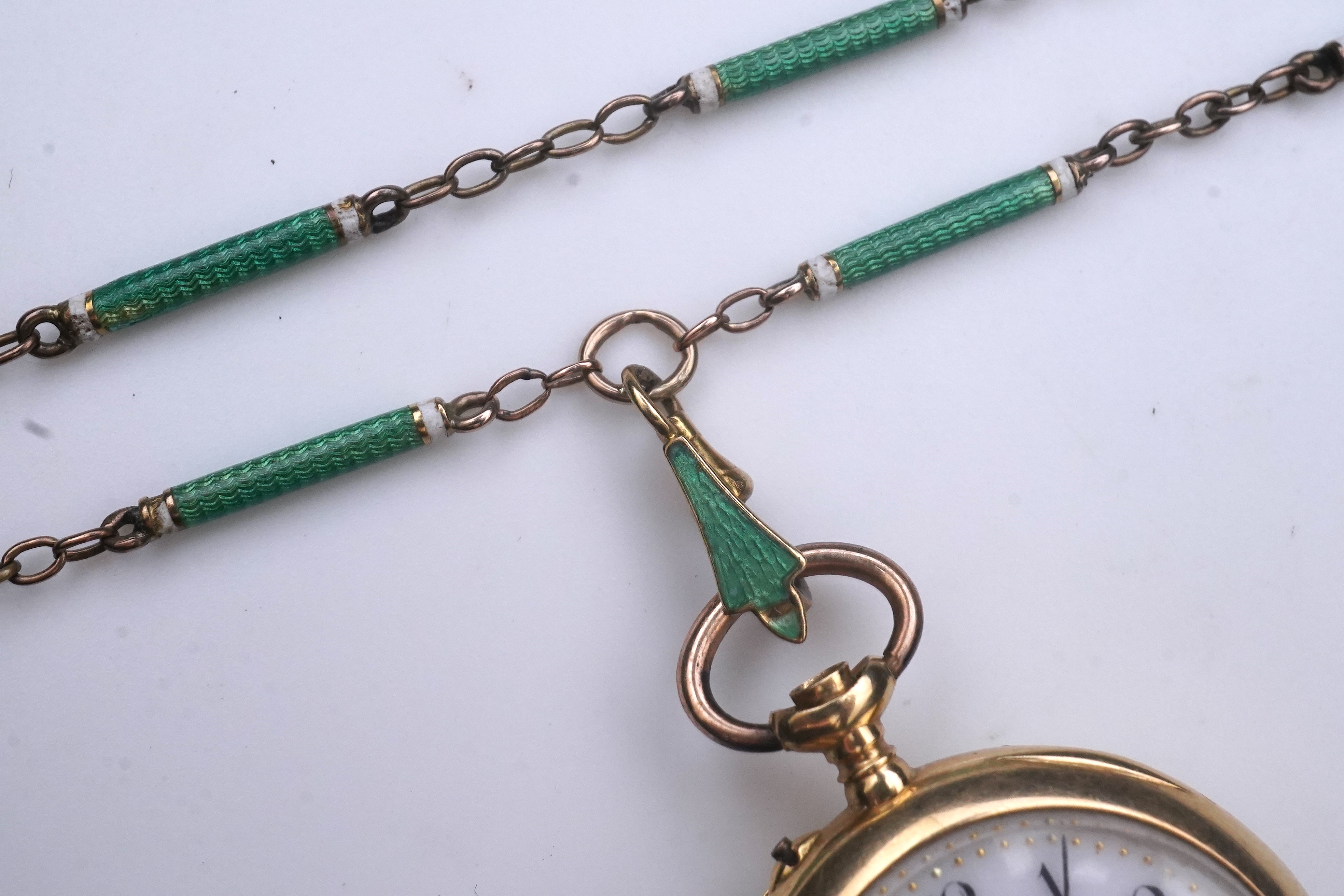 A gold and enamel fob watch, early 19th century